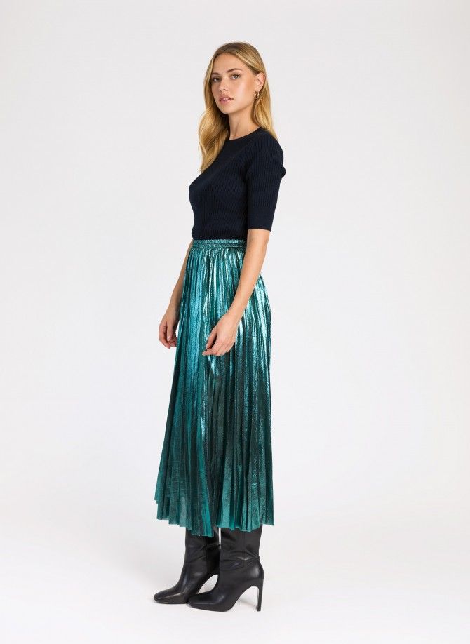 Long iridescent pleated skirt JUSTINA Ange - 8