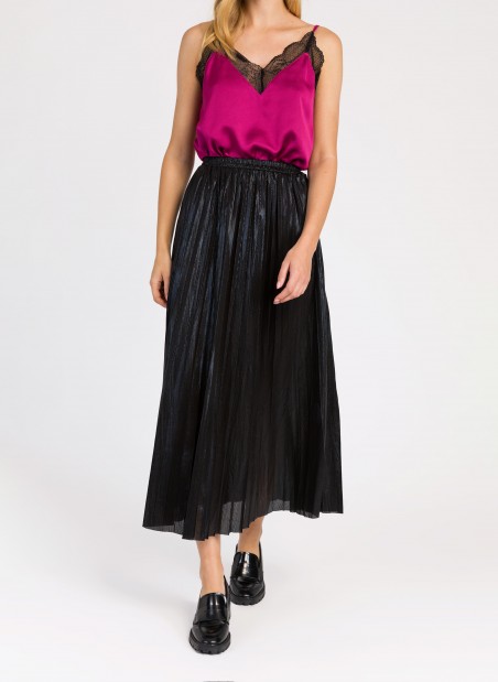 Long iridescent pleated skirt JUSTINA Ange - 11