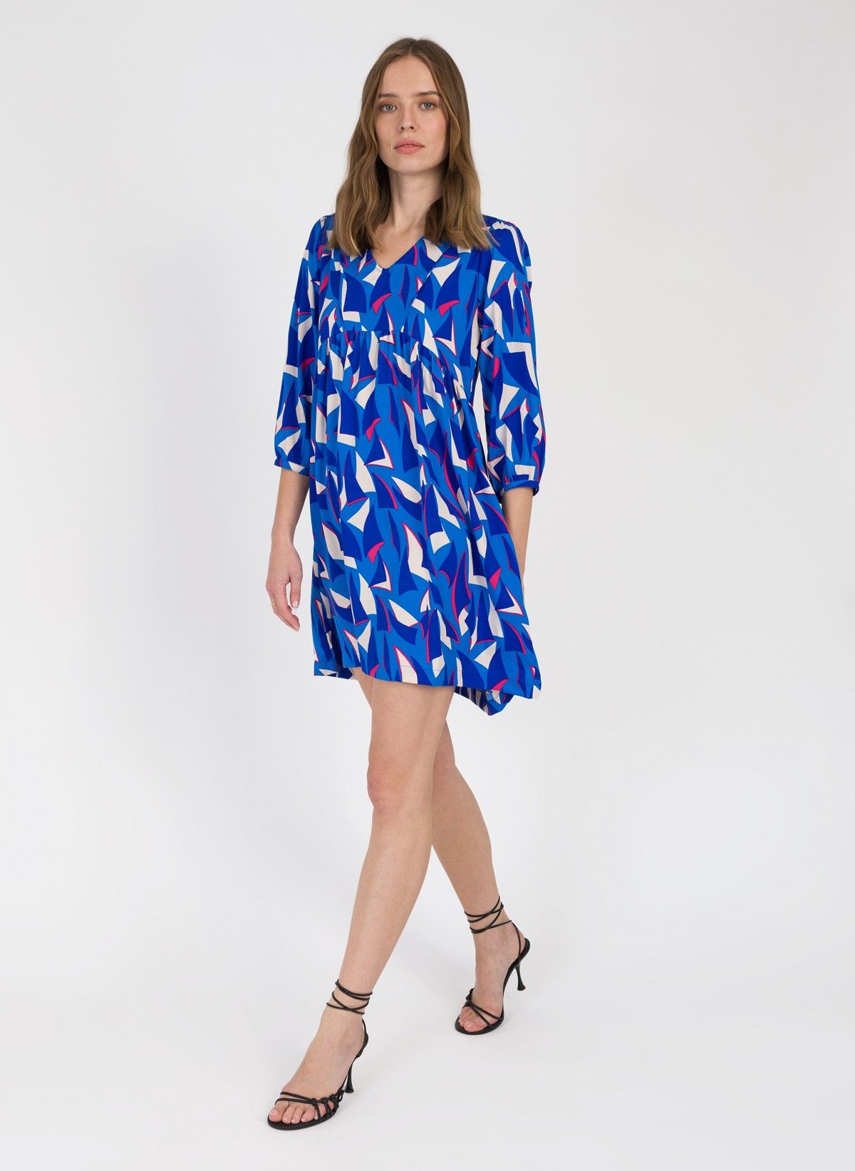 Fluid and printed short dress OZANIE