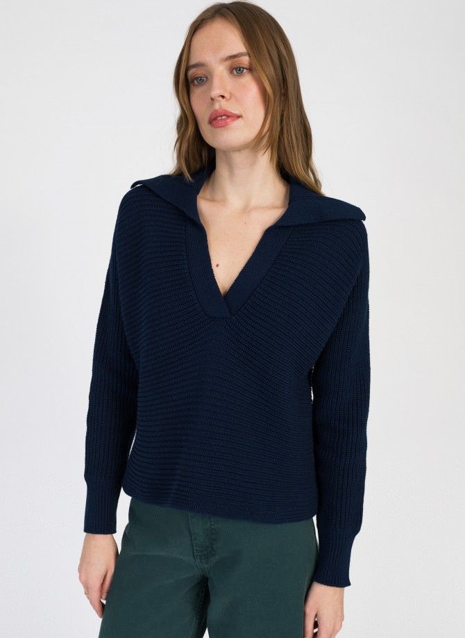 Pull en maille col vareuse VECOULY  - 14