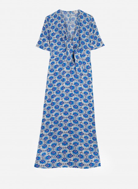 MORITZ printed midi dress with tie  - 1