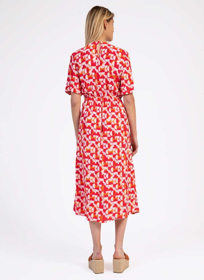 MORITZ printed midi dress with tie  - 15