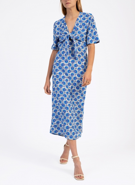 MORITZ printed midi dress with tie  - 17