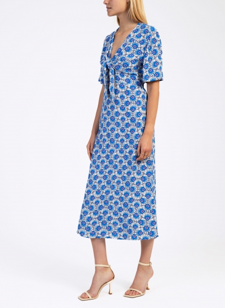 MORITZ printed midi dress with tie  - 19