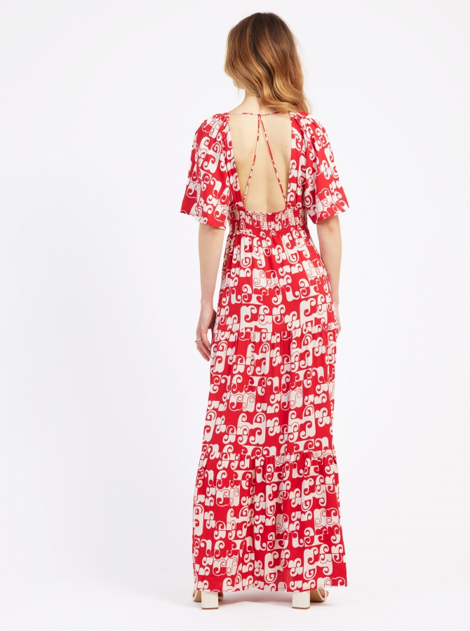 Printed backless maxi dress OTIBO Ange - 26