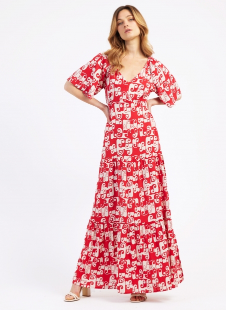 Printed backless maxi dress OTIBO Ange - 23