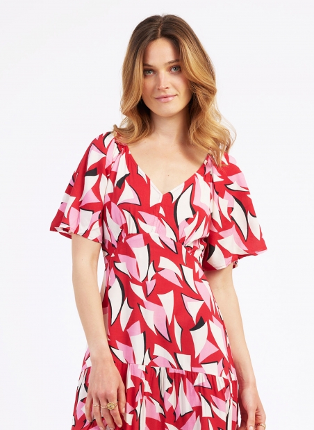 Robe maxi imprimée dos-nu OTIBO Ange - 30