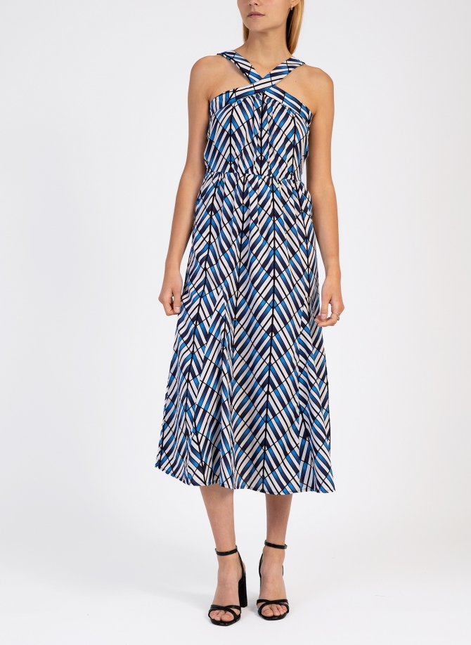 OTANITA printed midi dress with fitted bustier