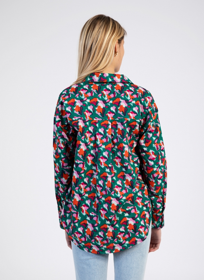 Straight shirt in printed cotton SANA Ange - 21