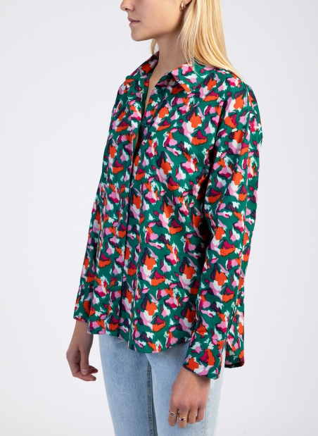 Straight shirt in printed cotton SANA Ange - 20