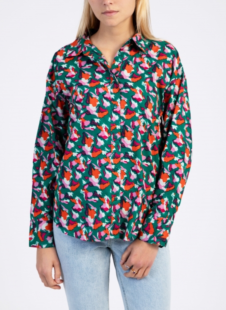 Straight shirt in printed cotton SANA Ange - 18