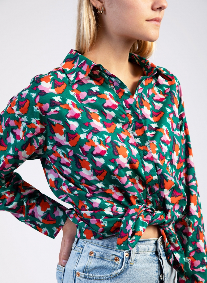 Straight shirt in printed cotton SANA Ange - 19