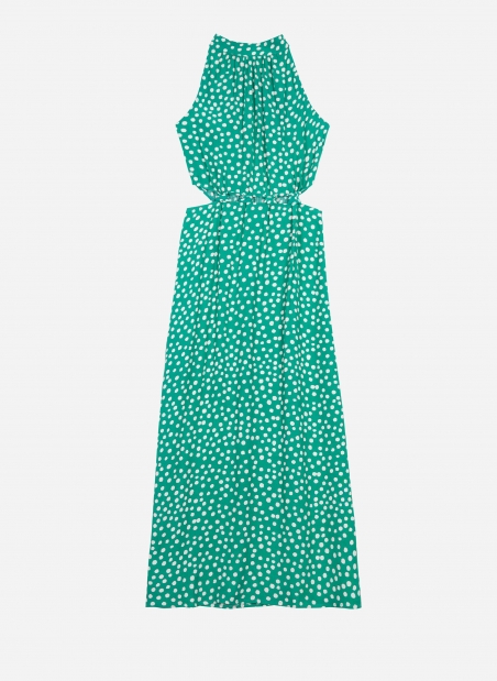 Robe midi échancrée et imprimée MEMA  - 4