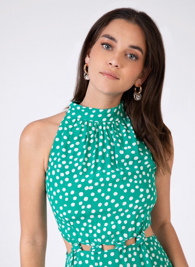 Robe midi échancrée et imprimée MEMA  - 8