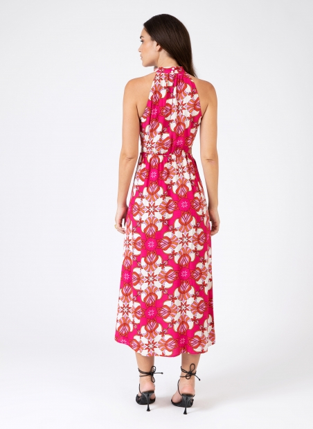 Printed low-cut midi dress MEMA  - 15