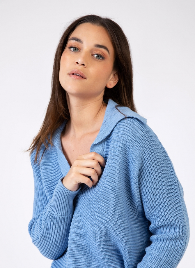 Pull en maille col vareuse VECOULY Ange - 22