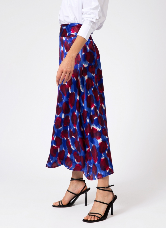 RABY printed long flared skirt  - 13