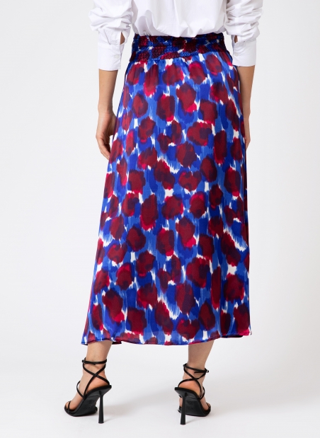 RABY printed long flared skirt  - 14