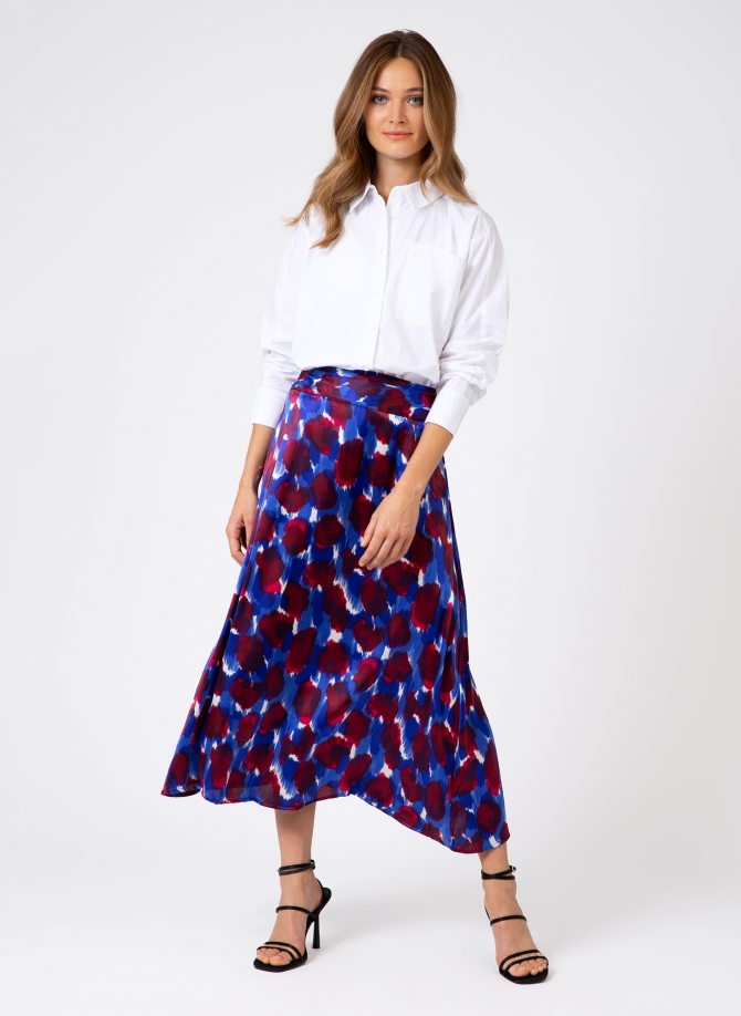 RABY printed long flared skirt  - 11