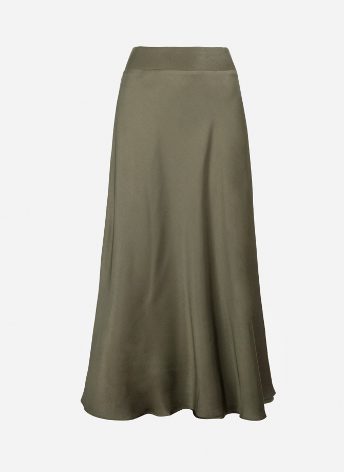 Plain satin midi skirt JANIALE  - 19