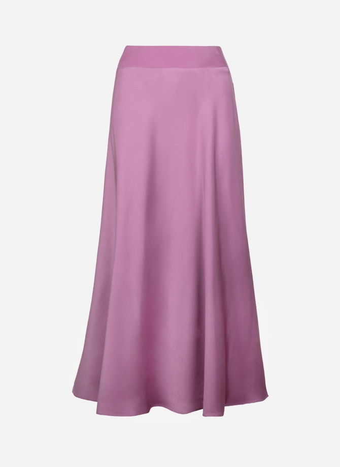 Jupe midi et unie en satin JANIALE  - 20