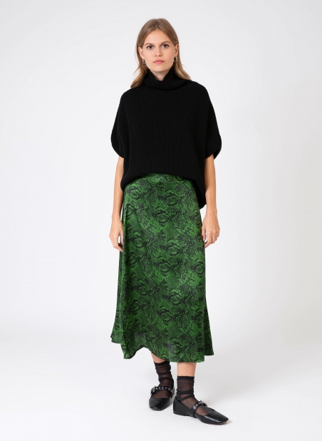 RABY printed long flared skirt  - 18