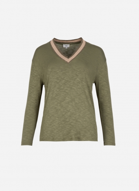 Long-sleeved V-neck T-shirt TONGALOU  - 5