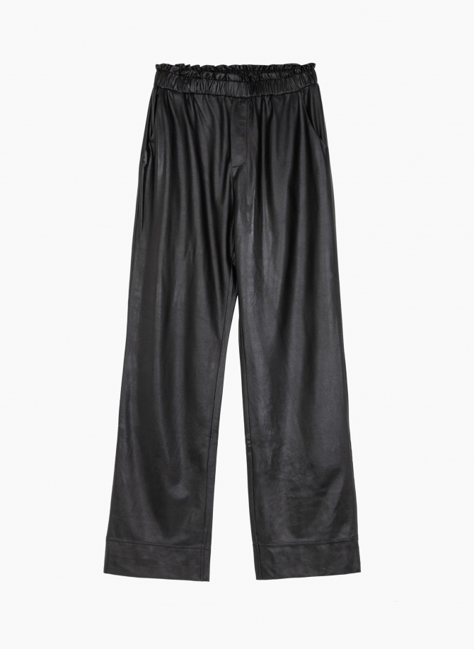 PIERROT pleated pants in imitation leather  - 11