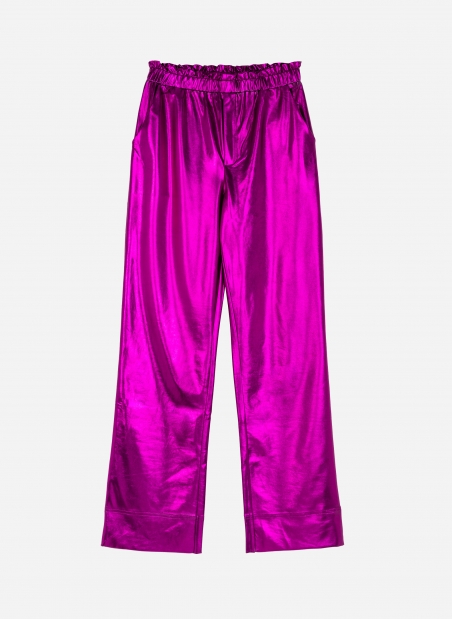 PIERROT pleated pants in imitation leather  - 8