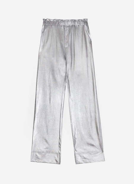 PIERROT pleated pants in imitation leather  - 10