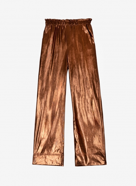 PIERROT pleated pants in imitation leather  - 11