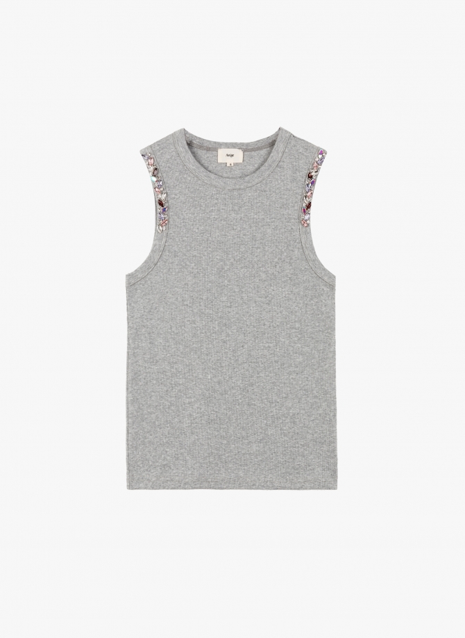 TANK TOP WITH JEWEL DETAIL AMIRI  - 12