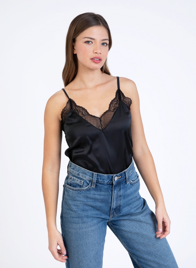 SATIN AND LACE ADELIMA TOP  - 1