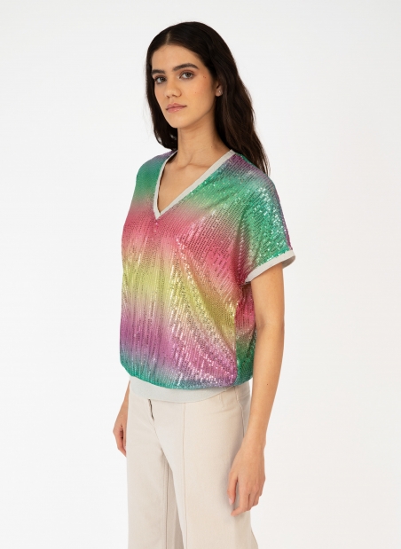 TOP A SEQUINS TIE & DYE ABILA  - 2