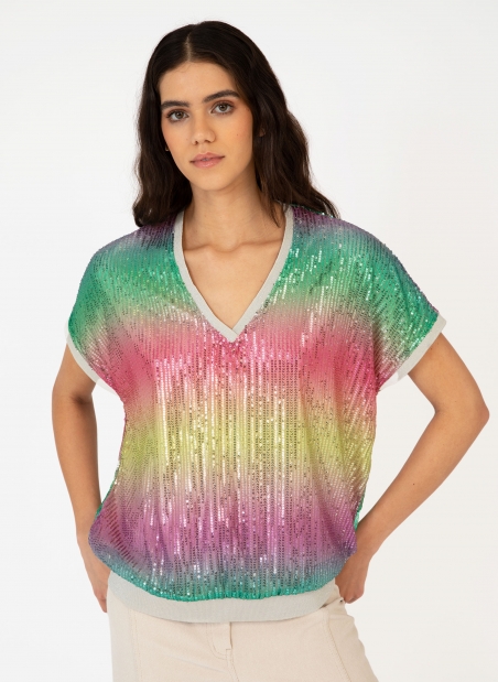 ABILA TIE-DYE SEQUI TOP  - 1