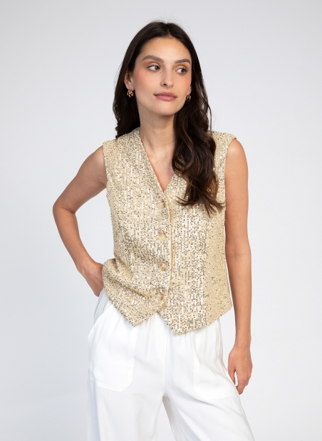 GILET DE COSTUME A SEQUINS AUGUSTE  - 1