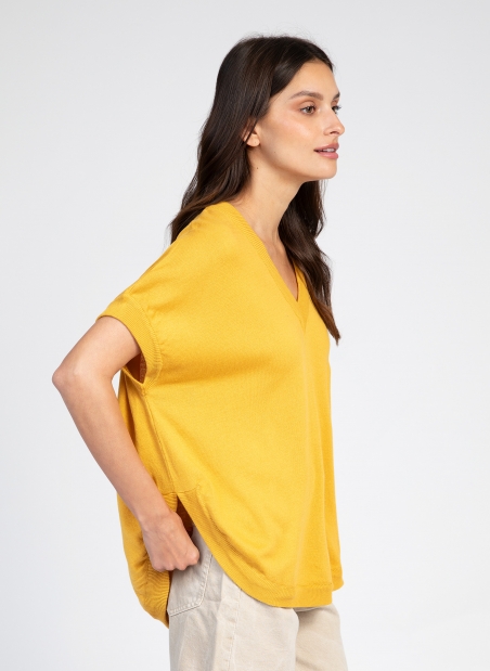 V-NECK SHORT-SLEEVED SWEATER VESUNSET  - 15