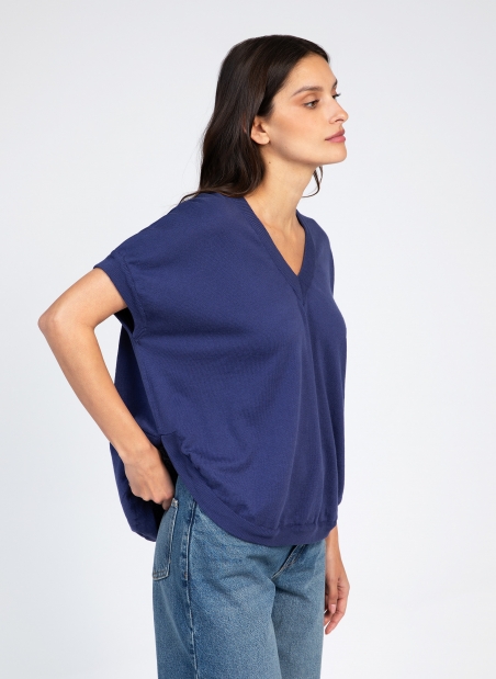 V-NECK SHORT-SLEEVED SWEATER VESUNSET  - 21