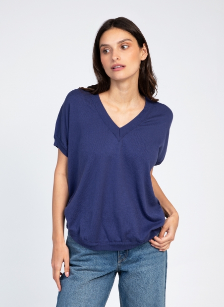 V-NECK SHORT-SLEEVED SWEATER VESUNSET  - 19