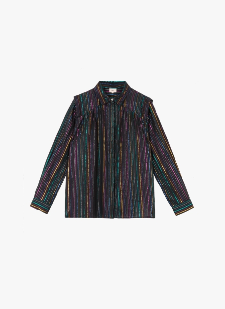 Multicolored and shiny striped shirt SHALOW