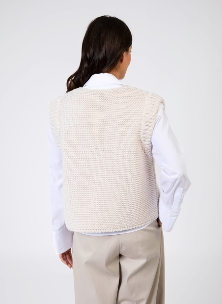 Cardigan sans manches en maille LEGRINGOU