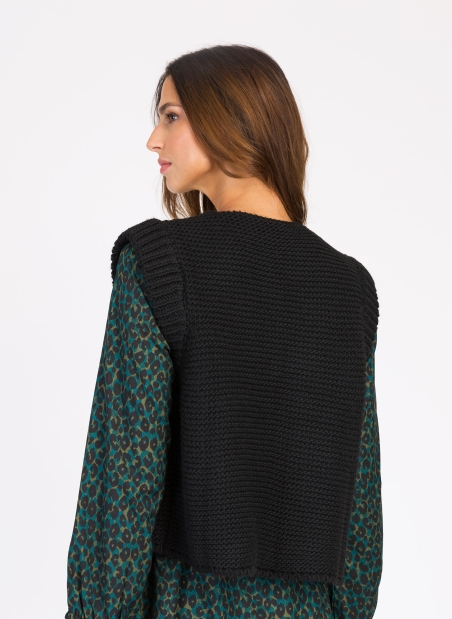 Cardigan sans manches en maille LEGRINGOU