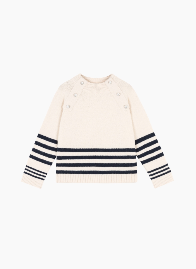 jeweled button sailor sweater VICENZO