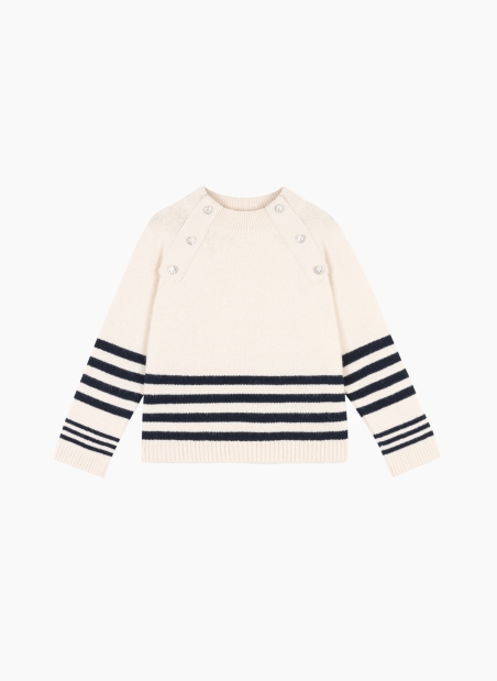 jeweled button sailor sweater VICENZO