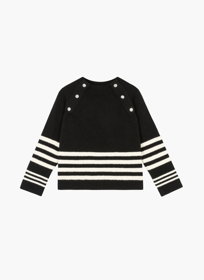 jeweled button sailor sweater VICENZO