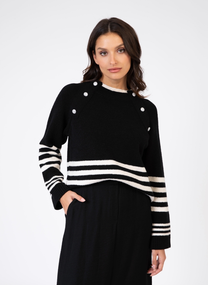 jeweled button sailor sweater VICENZO