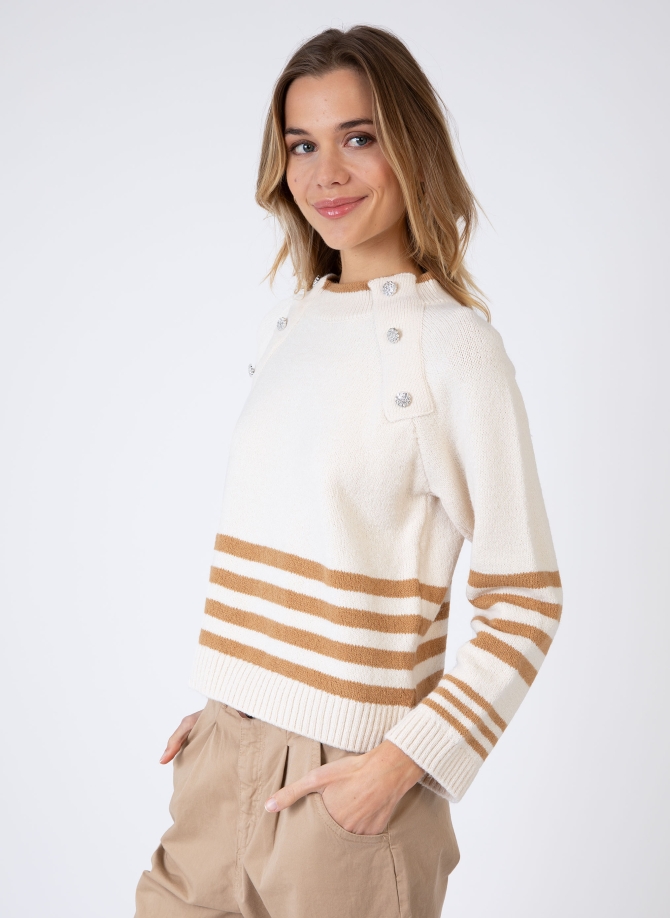 jeweled button sailor sweater VICENZO