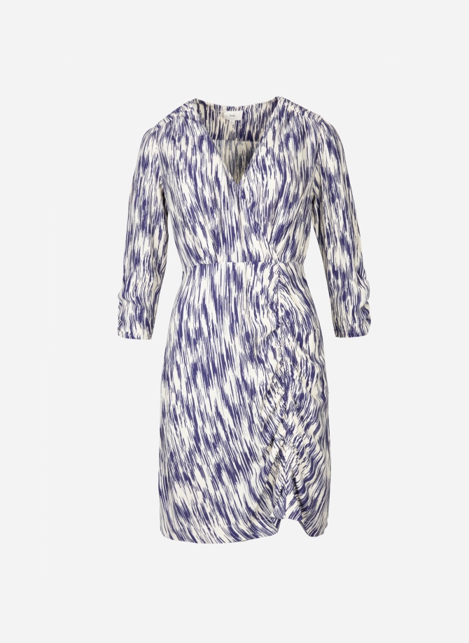 Printed wrap dress in Moroccan crepe MIVANIA