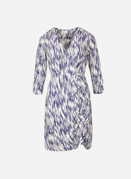 Printed wrap dress in Moroccan crepe MIVANIA