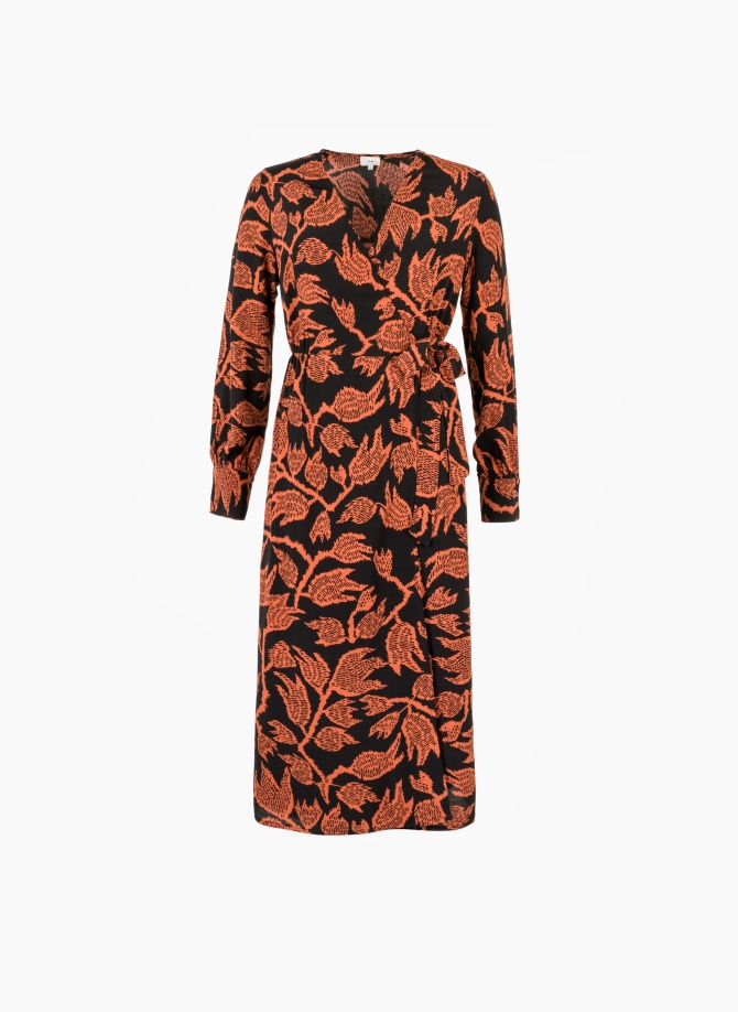 Printed wrap dress in Moroccan crepe MALILA